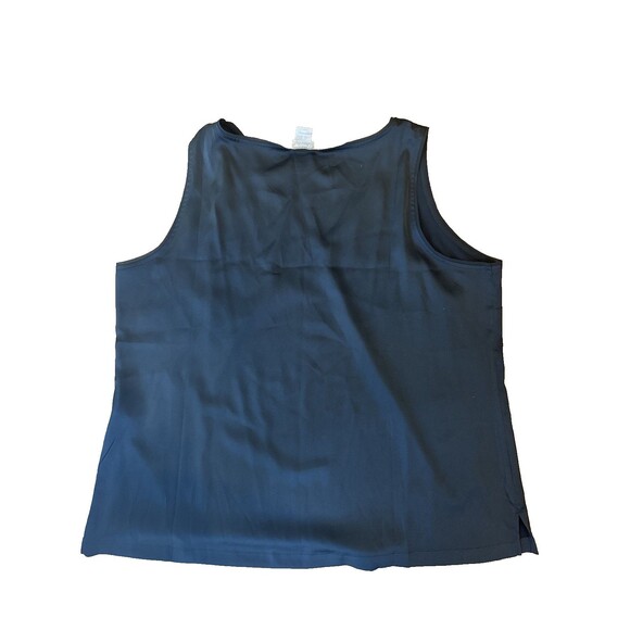 NEW Chicos tank Sleeveless Top size 3 women XL satin layer vneck Black - Picture 4 of 4